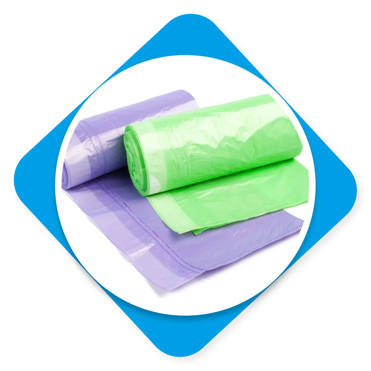 Drawstring trash bags produced by CDB Plastic